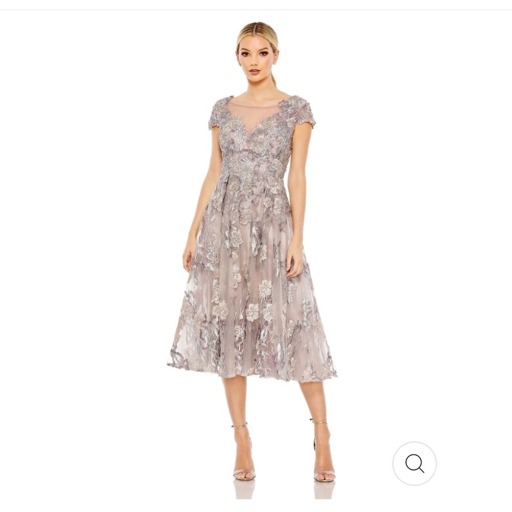 Mac Duggal EMBROIDERED CAP SLEEVELESS A LINE DRESS size 16 NEW $698